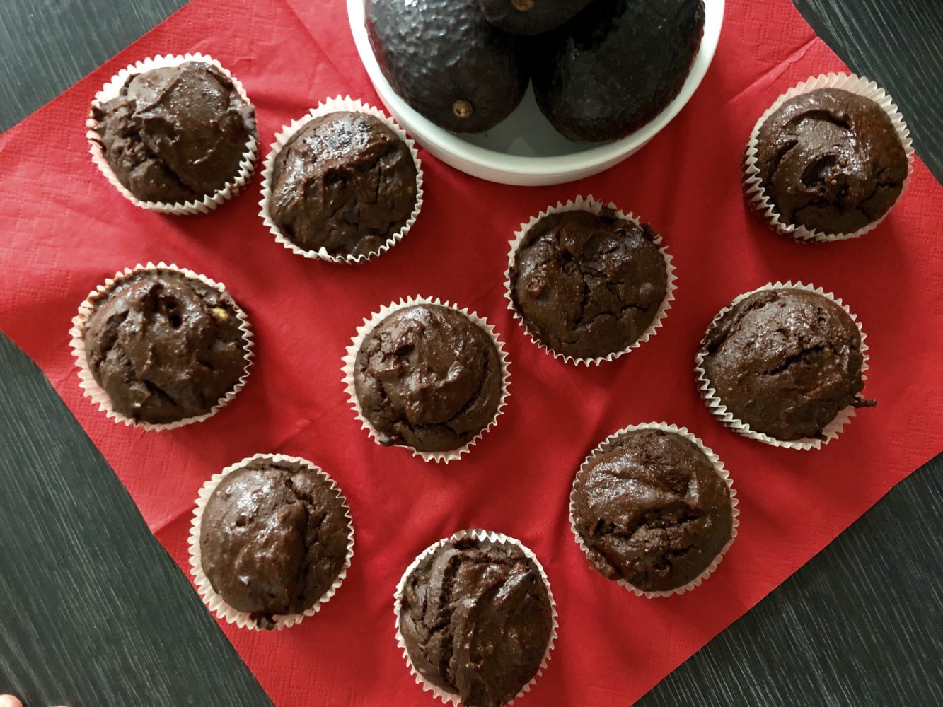 chocolade cupcakes avocado vegan snack recept
